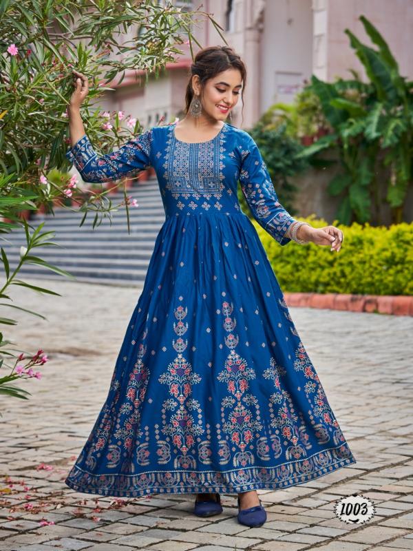 Banwery Flora Festive Wear Long rayon Anarkali Kurti Collection